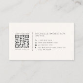 Carte De Visite Logo de cercle moderne, simple QR (Dos)