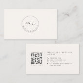 Carte De Visite Logo de cercle moderne, simple QR (Devant / Derrière)