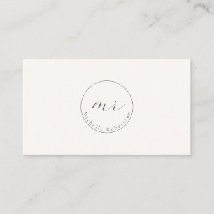 Carte De Visite Logo de cercle moderne, simple QR