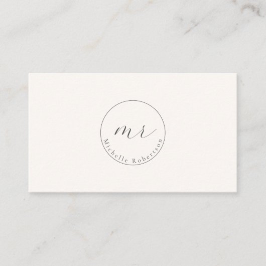 Carte De Visite Logo de cercle moderne, simple QR (Devant)
