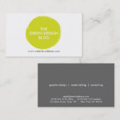 CARTE DE VISITE LOGO DE CERCLE PEINT EN VERT CITRON (Devant / Derrière)