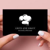 Logo de chapeau de chef noir et blanc de restauran