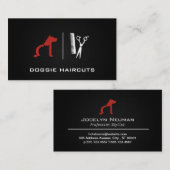 Carte De Visite Logo de chat de chien | Groomer | Arrière - plan B (Devant / Derrière)