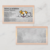 Carte De Visite Logo de chat de chien | Protection des animaux (Devant / Derrière)