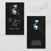 Carte De Visite Logo de chef cuisinant | Restaurant | Traiteur (Devant / Derrière)