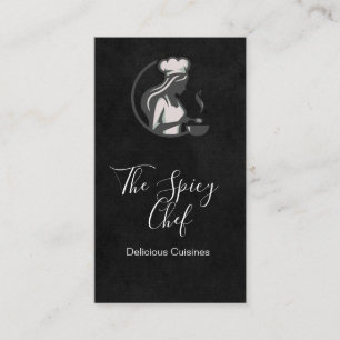 Carte De Visite Logo de chef cuisinant Restaurant Traiteur