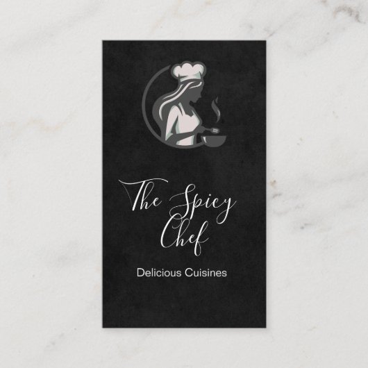 Carte De Visite Logo de chef cuisinant | Restaurant | Traiteur (Devant)