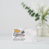 Carte De Visite Logo de chef de catering | Restaurant (Debout devant)