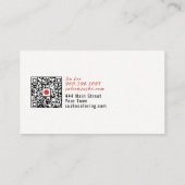 Carte De Visite Logo de chef japonais | Code QR (Dos)