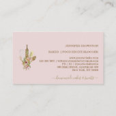 Carte De Visite Logo de chef pâtissier floral rustique aliments fa (Dos)