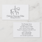 Carte De Visite Logo de cheval et de cavalier de dressage (Devant / Derrière)