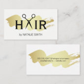 Carte De Visite Logo de cheveux brossé en or (Devant / Derrière)