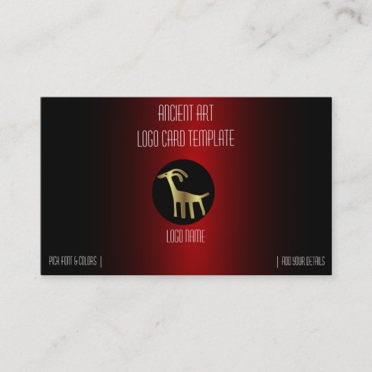 Carte De Visite Logo de chèvre or Petroglyphs (Devant)