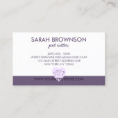 Carte De Visite Logo de chien chat Coeur pourpre (Dos)