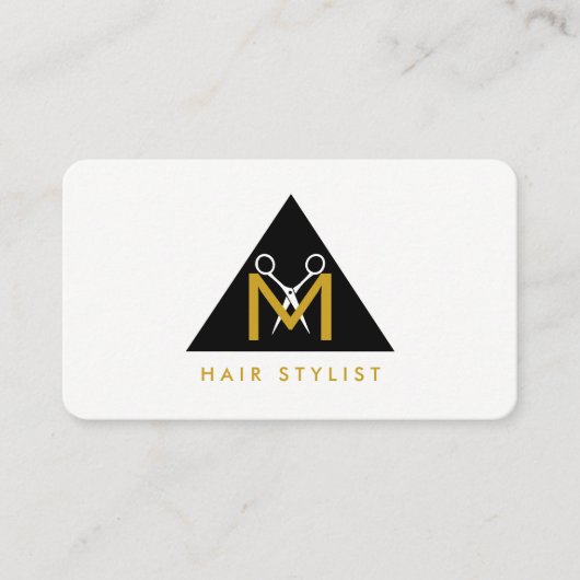 Carte De Visite Logo de ciseau géométrique simple (Devant)