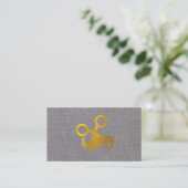 Carte De Visite Logo de ciseaux à cheveux | Fond de texture grise (Debout devant)