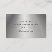 Carte De Visite Logo de ciseaux Barbershop Silver Metallic (Dos)