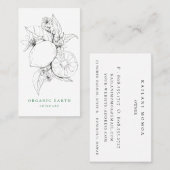 Carte De Visite Logo de citron botanique rustique (Devant / Derrière)