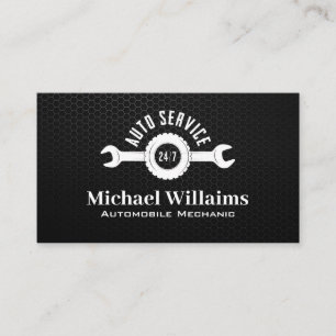 Carte De Visite Logo de clé de service automobile Fond en fibre