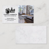 Carte De Visite Logo de clé de ville | Salon | Code QR (Devant / Derrière)