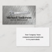 Carte De Visite Logo de clé | Métallique brossé (Devant / Derrière)