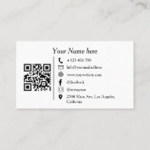 Carte De Visite Logo de clinique dentaire noir moderne avec code Q (Dos)