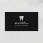 Carte De Visite Logo de clinique dentaire noir moderne avec code Q (Devant)
