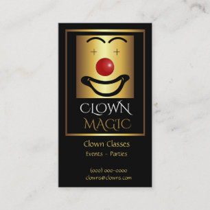 Carte De Visite Logo de clown à nez rouge or