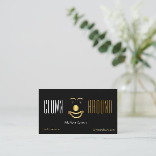 Carte De Visite Logo de clown Gold Classy (Debout devant)