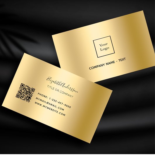 Carte De Visite Logo de code Gold qr