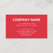 Carte De Visite Logo de code QR à balayage blanc rouge (Dos)