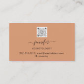 Carte De Visite Logo de code QR Abstrait Cuivre Stroke Brown (Dos)