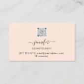 Carte De Visite Logo de code QR Abstrait en cuivre AVC Pastel (Dos)