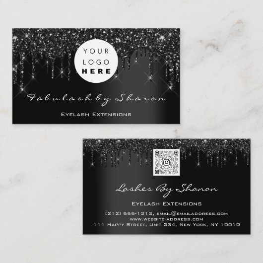 Carte De Visite Logo de code Qr Black Drivers Professional (Devant / Derrière)