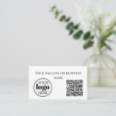 Carte De Visite Logo de code QR blanc simple (Debout devant)