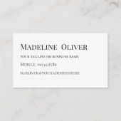 Carte De Visite Logo de code QR blanc simple (Dos)