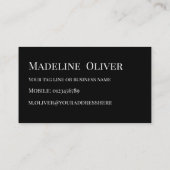 Carte De Visite Logo de code QR blanc simple noir (Dos)