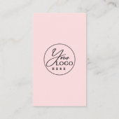 Carte De Visite Logo de code QR de la photo rose pâle minimale (Dos)