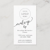 Carte De Visite Logo de code QR de photo de maquillage de script n (Dos)
