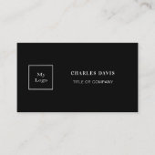 Carte De Visite Logo de code Qr de photo noir blanc (Devant)