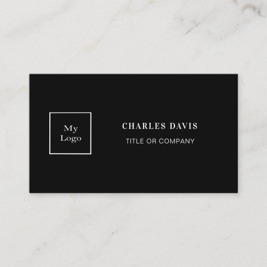 Carte De Visite Logo de code Qr de photo noir blanc (Devant)