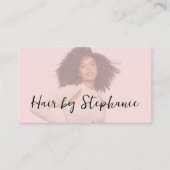 Carte De Visite Logo de code QR de script rose pâle pour salon de (Devant)