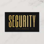 Carte De Visite Logo de code QR de sécurité noir et or (Devant)