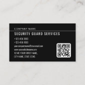 Carte De Visite Logo de code QR de services de gardiennage moderne (Dos)