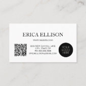 Carte De Visite Logo de code QR d'entreprise professionnel minimal (Dos)