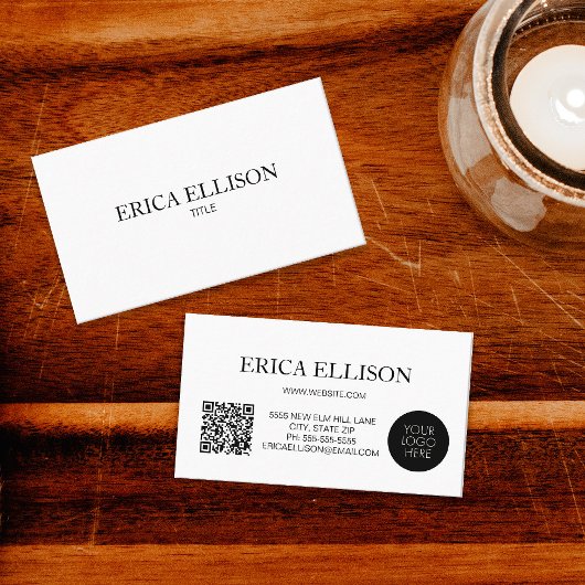 Carte De Visite Logo de code QR d'entreprise professionnel minimal