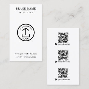 Carte De Visite Logo de code QR du contact numérique à balayage bl