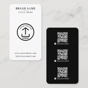 Carte De Visite Logo de code QR du contact numérique à balayage mo