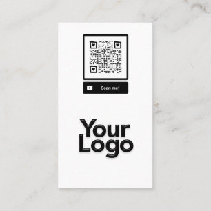 Carte De Visite Logo de code QR en noir et blanc monogramme S Flor