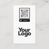 Carte De Visite Logo de code QR floral noir et blanc monogramme D (Dos)